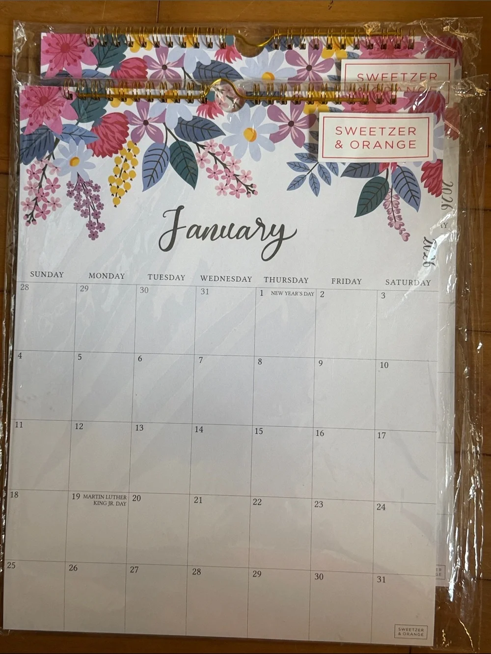 S&O Vertical Floral Wall Calendar 18 Months Thru June 2027 2-Pack